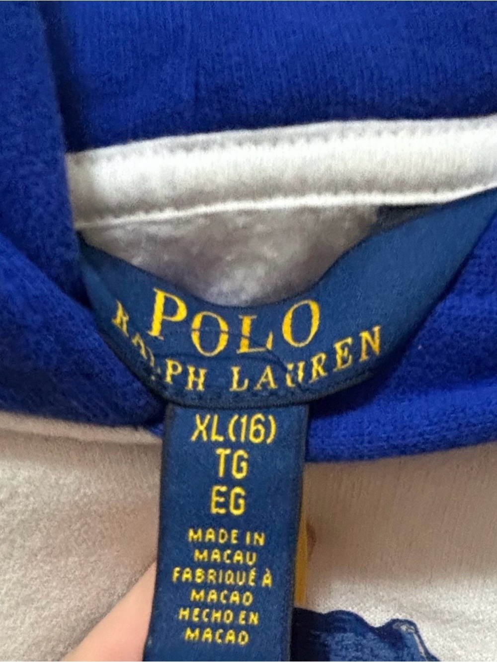 Polo Ralph Lauren Colorblock Polo Bear Hoodie Youth XL 16 (Fits Adult XS/S) - Picture 4 of 4
